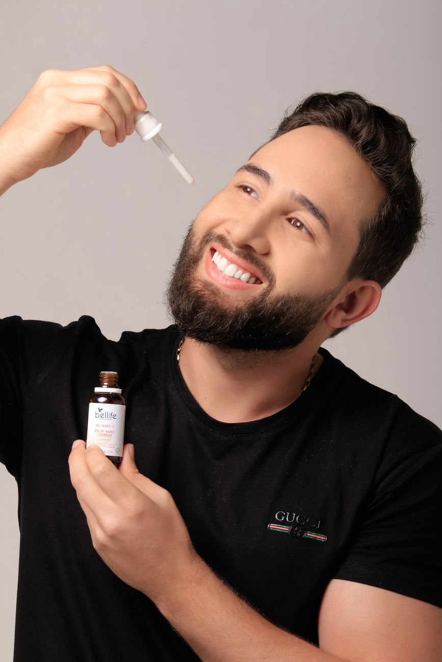 Beard grooming oil application